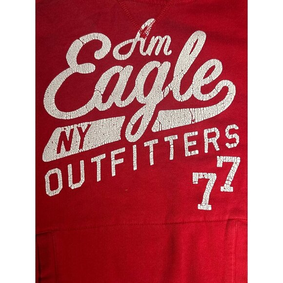American Eagle Outfitters Red Hoodie M/M - Am Eagle NY Outfitters 77 Cozy Warm - Picture 5 of 10